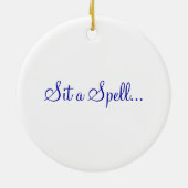 Blue Adirondack Keramisch Ornament (Achterkant)