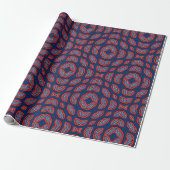 Blue African Ankara Pattern Cadeaupapier (Uitgerold)