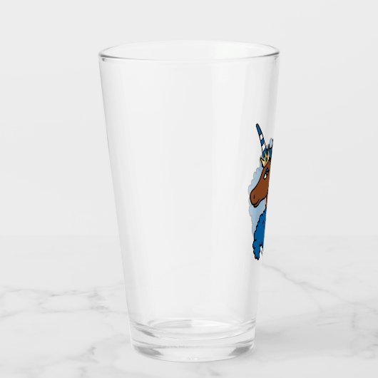 Blue Afro Unicorn Glas (Rechts)