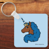 Blue Afro Unicorn Sleutelhanger (Voorkant)
