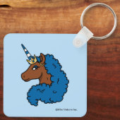 Blue Afro Unicorn Sleutelhanger (Achterkant)
