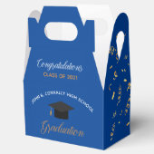 Blue Afstuderen 2025 Gold Streamers Custom Party Bedankdoosjes (Geopend)