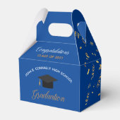 Blue Afstuderen 2025 Gold Streamers Custom Party Bedankdoosjes (Voorkant Zijde)