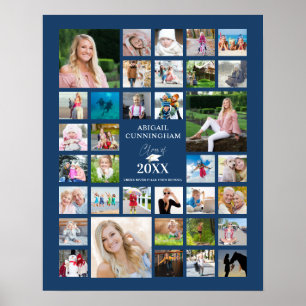 Blue Afstuderen 35 Photo Collage Class Year Poster