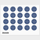 Blue Afstuderen Modern Bedankt Script Hearts Pet Ronde Sticker (Vel)