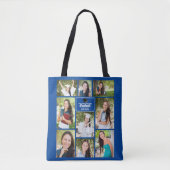 Blue Afstuderen Photo Collage Afstuderen Gift Draagtas (Voorkant)