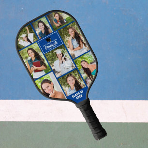 Blue Afstuderen Photo Collage Custom Afstuderen Gi Pickleball Paddle