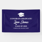 Blue afstuderen van harte gefeliciteerd met je afs spandoek (Horizontaal)