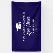 Blue afstuderen van harte gefeliciteerd met je afs spandoek (Verticaal)