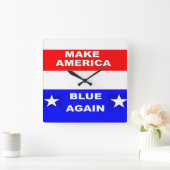 Blue Again Vierkante Klok (Huis)