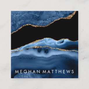 Blue Agate Beauty Stylist Square Visitekaartje