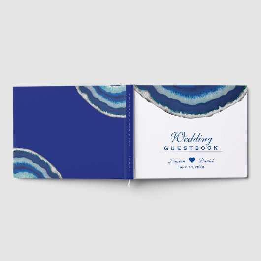 Blue Agate bruiloft gastenboek (Volledig)