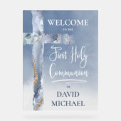 blue agate | First Communion welcome sign (Recto)