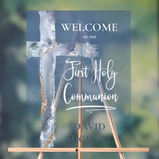 blue agate | First Communion welcome sign (Neutre)