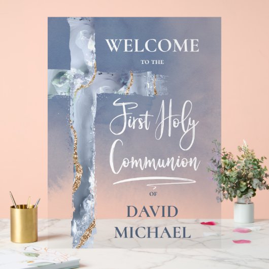 blue agate | First Communion welcome sign (Mariage)