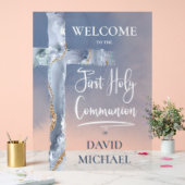blue agate | First Communion welcome sign Acryl Bord (Huwelijk)