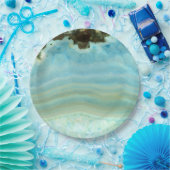 Blue Agate Gemstone Crystal Princess Pattern Papieren Bordje (Feest)