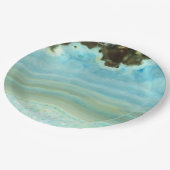 Blue Agate Gemstone Crystal Princess Pattern Papieren Bordje (Gekanteld)