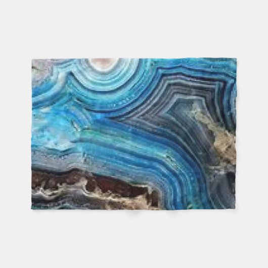 Blue Agate Geode Fleece Blanket (Voorkant (Horizontaal))