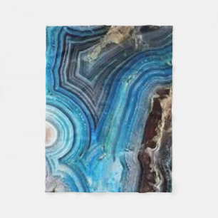 Blue Agate Geode Fleece Blanket Deken