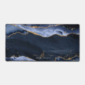 Blue Agate Geode Gold Parties scintillant Script M (Recto)