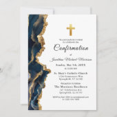 Blue Agate Gold-bevestiging Kaart (Voorkant)