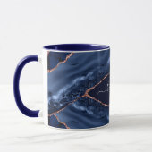 Blue agate marble roos gold name script mok (Links)