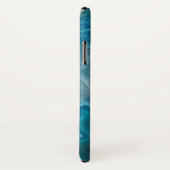 Blue Agate Monogramme iphone X Coque (Dos/Droite)