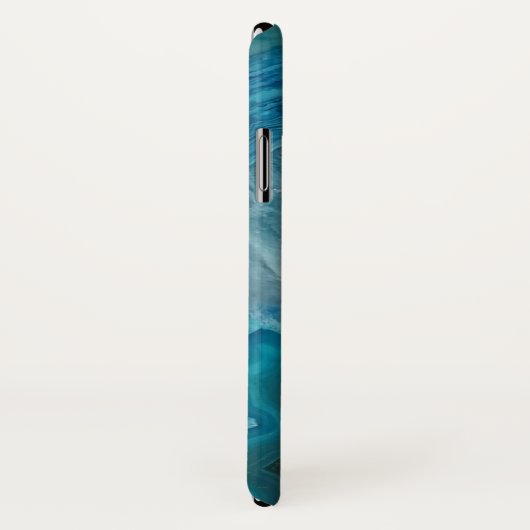 Blue Agate Monogramme iphone X Coque (Dos/Droite)