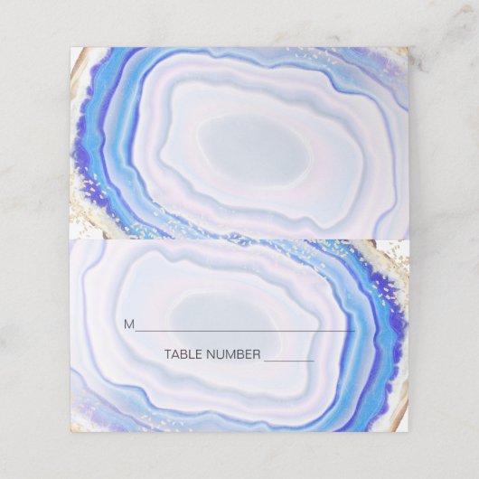 Blue Agate Place Cards (Buitenkant ongevouwen)