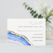 Blue Agate RSVP Kaartje (Staand voorkant)