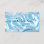 Blue Agate Silver Glitter Luxury Stylist Visitekaartje (Voorkant)