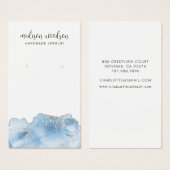 Blue Agate Silver Script die de Kaart van de Verto (Voorkant /achterkant)