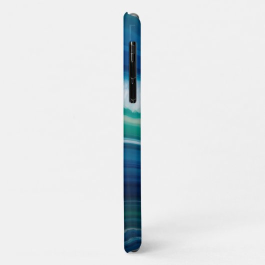 Blue Agate & Teal Geode Luxury Personalized Case-Mate iPhone Case (Achterkant/links)