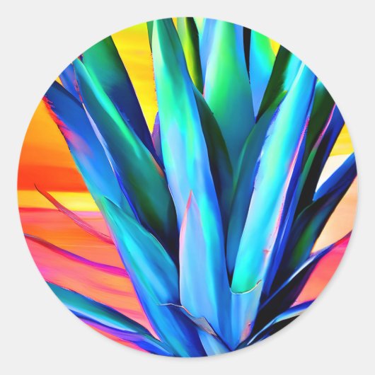 Blue Agave plant Ronde Sticker (Voorkant)