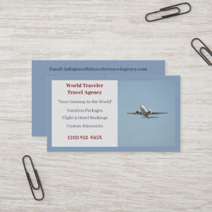 Blue Agent Airplane Travel Agency Visitekaartje