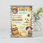 Blue Ahoy Carte des trésors Garçons Pirate Anniver (Debout devant)
