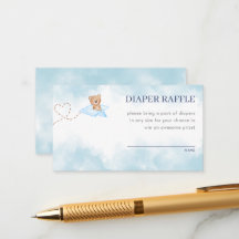 Blue Airplane Beer Luier Raffle Behuizing Kaart