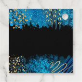 Blue Alcohol Ink Birthday Party Bedankjes Labels (Achterkant)