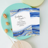 Blue Alcohol Ink Texture waterverf afstuderen br Kaart