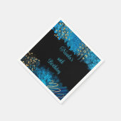 Blue Alcohol Ink verjaardagsfeestje Servet (Hoek)