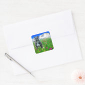 Blue American Pit Bull Terrier, Pikes Peak Vierkante Sticker (Envelop)