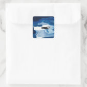 Blue Amore II Vierkante Sticker (Tas)