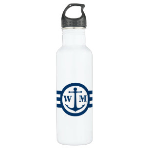 Blue Anchor Monogram Water Flacon Waterfles
