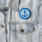 Blue Anchor Sailor Ronde Button 5,7 Cm (In situ)