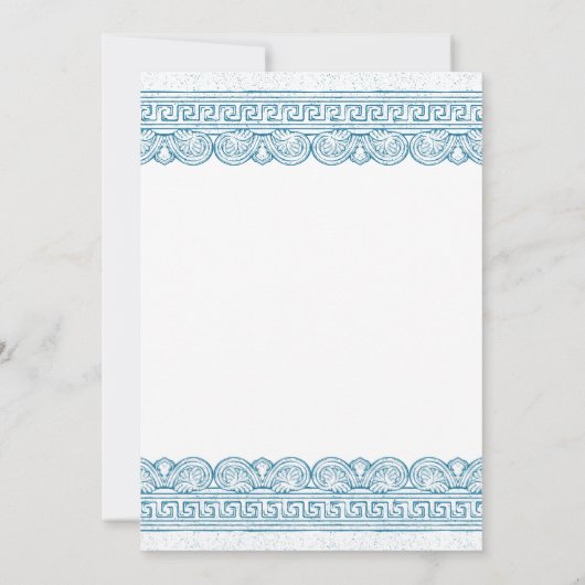 Blue Ancient Greece toga party Kaart (Achterkant)