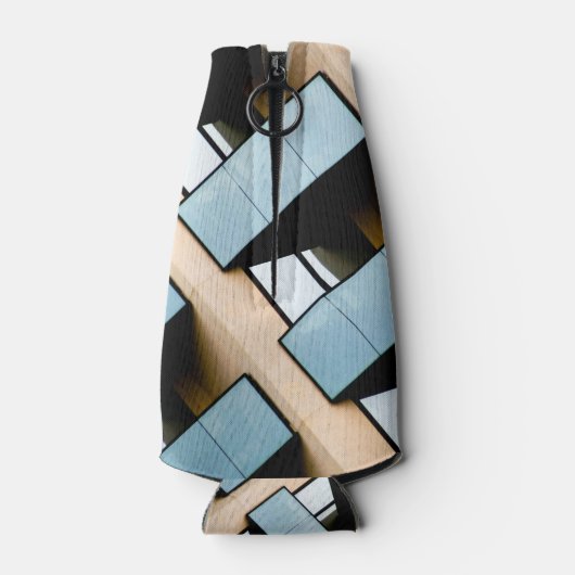 Blue and Beige Building Abstract Flesjeskoeler (Achterkant)