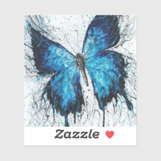 Blue and Black Butterfly Sticker