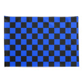 Blue and black checkerboard pattern kussensloop (Achterkant-Rechts)
