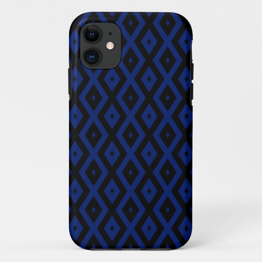 Blue and black diamond pattern Case-Mate iPhone case (Achterkant)
